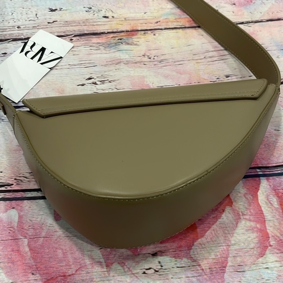 Zara Asymmetric Crossbody Bag Beige NWT - Picture 9 of 12